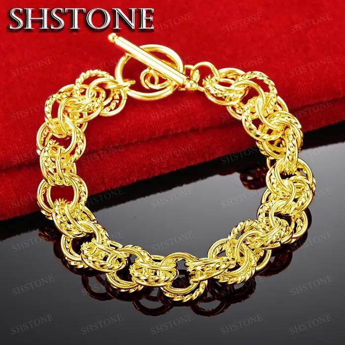Bracelet cercle complet en or 18 carats pour femmes et hommes