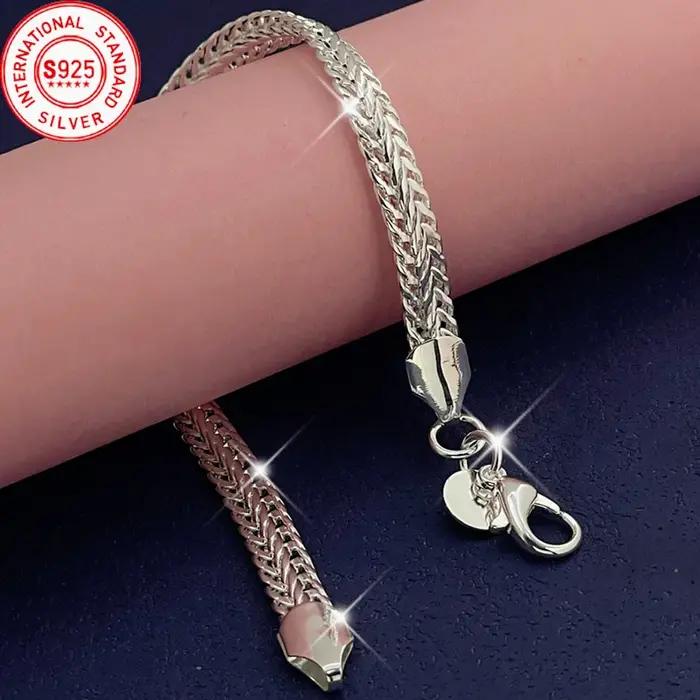 Bracelet chaîne serpent plate en argent Sterling 925