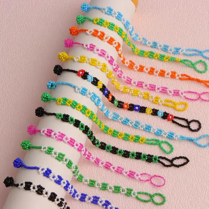 Bracelets multicolores en perles de pop-corn pour femmes, 20 pièces/lot, breloques douces et mignonn