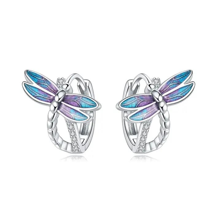 Boucles d'oreilles libellule en argent Sterling 925