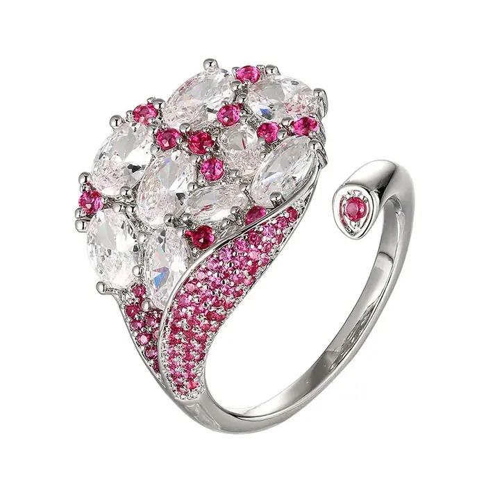 Bague ajustable en forme de feuille pour femme