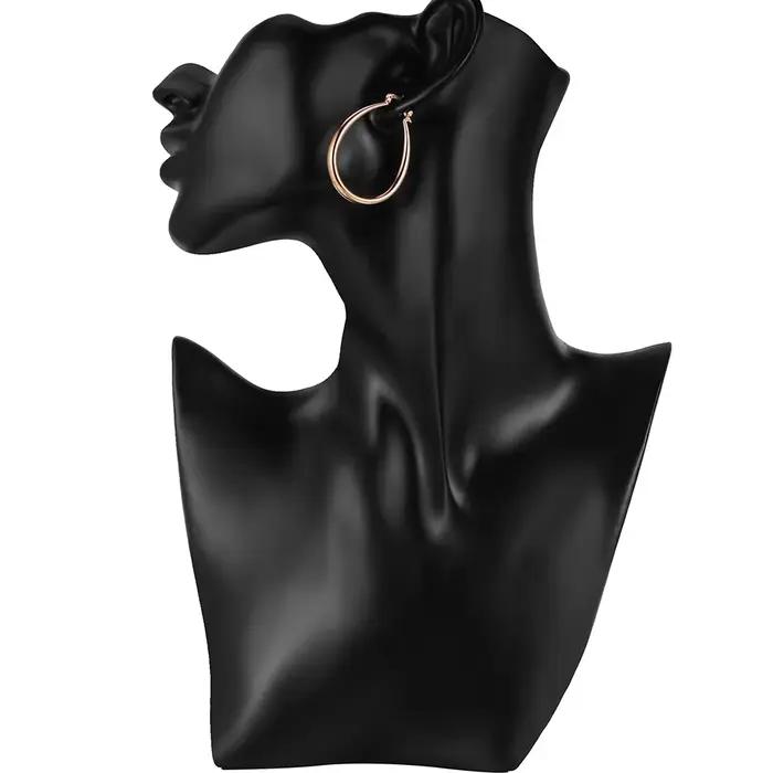 Boucles d'oreilles ovales en argent Sterling 925 plaqué or 18 carats pour femmes