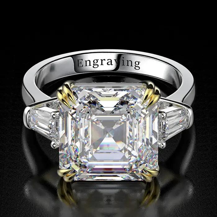 OEVAS 100% 925 argent Sterling haute teneur en carbone Citrine diamant pierres précieuses bague de fiançailles de mariage bijoux fins cadeau en gros