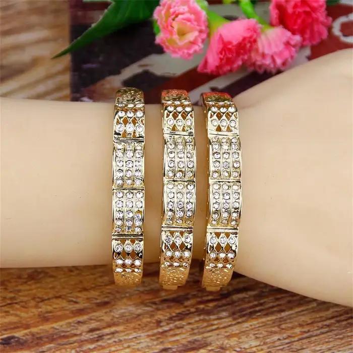 Bracelet doré en biscuits complet pour femme, bracelet en alliage pour fille, bijoux de mariage pour patients marocains