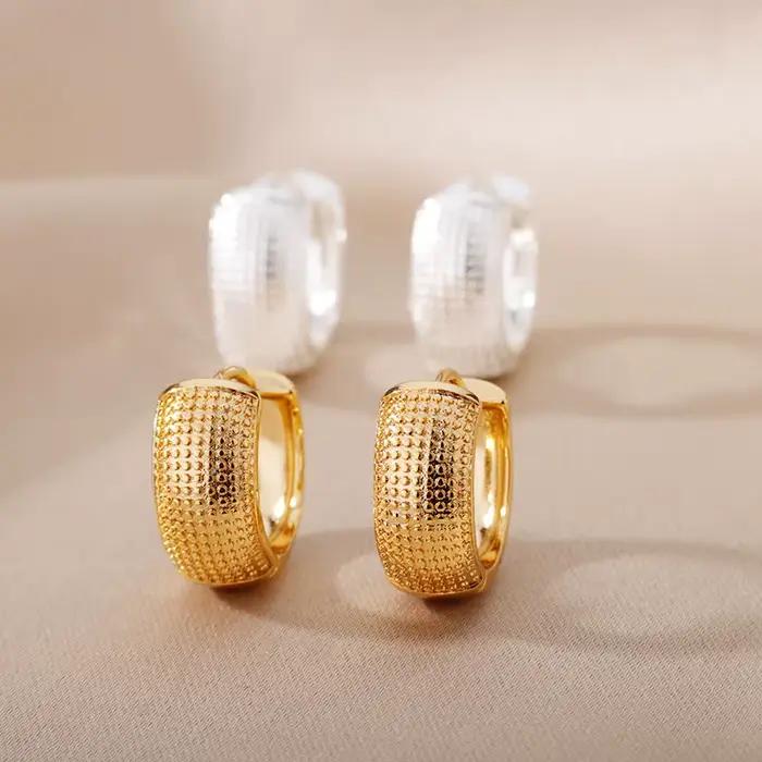Petites boucles d'oreilles couleur or pour femmes, en acier inoxydable, couleur argent, tendance, Piercing, bijoux cadeau pendientes mujer, 2024