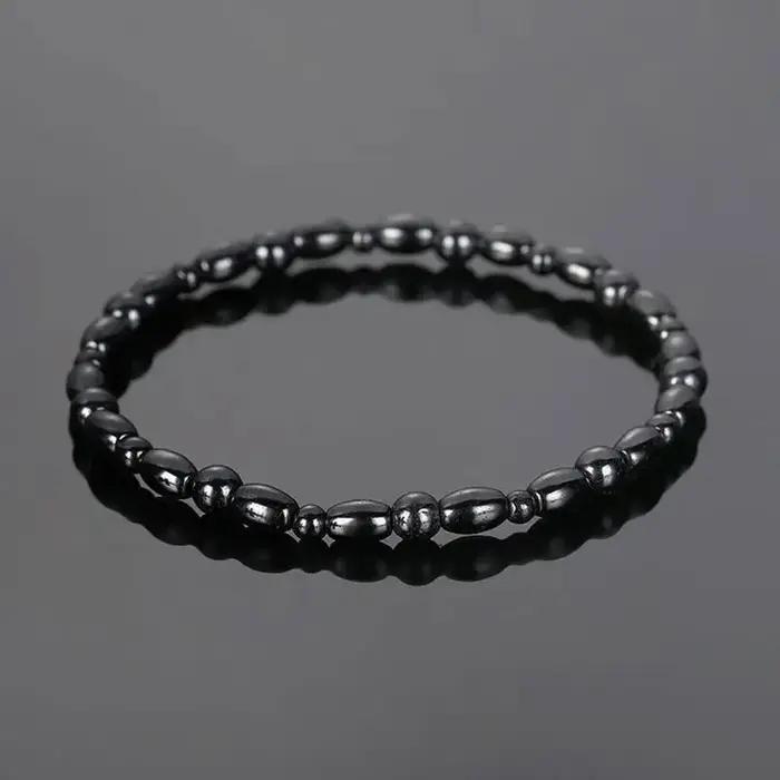 Bracelet de cheville magnétique géométrique en hématite