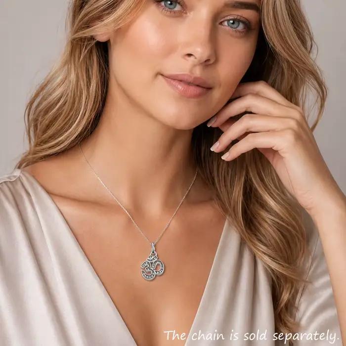 Pendentif Yoga OM Mani Padme Hum S, accessoires de bijoux Vintage de marque, cadeau en argent Sterling 925 pour femmes et hommes