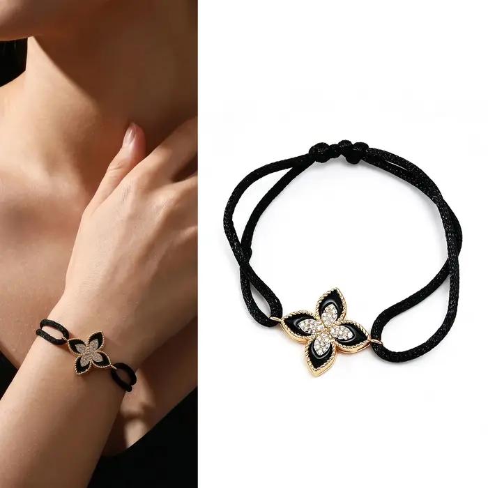 Bracelet plaqué or 18 carats avec trèfle en zircone cubique pour femmes, cadeau idéal pour occasions spéciales, élégant et symbolique
