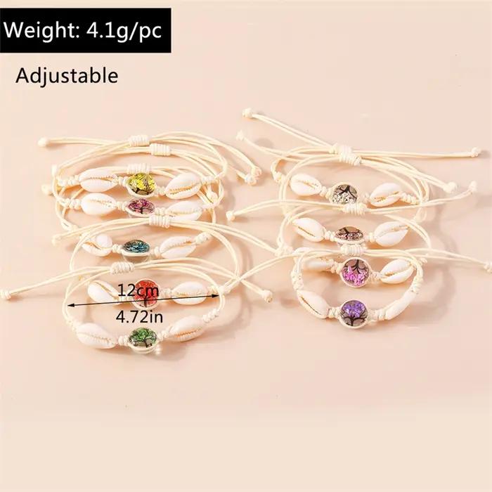 Bracelet de fleurs séchées en boule de verre pour femmes