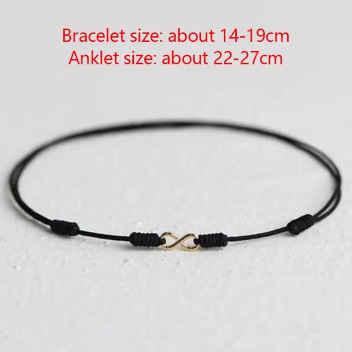 Bracelet en Corde Rouge Tressée à la Main en Alliage