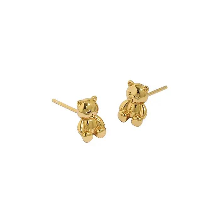 Boucles d'oreilles en forme de mini ours en argent tibétain pour femmes, style classique, idéal pour les occasions spéciales, anniversaires, fiançailles et mariage