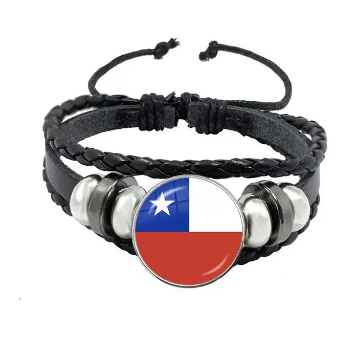 Bracelet Drapeau du Monde Bijoux Multiculturels à la Mode pour Homme et Femme Occasions Spéciales