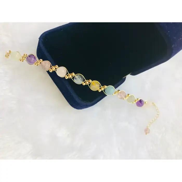 Dreams Come True Niche Perles tissées colorées Bracelet multi-cristal mixte Naturel Lucky Allegory Cadeau de prière pour bijoux pour femmes