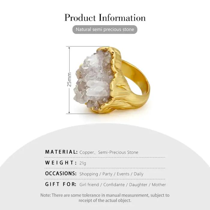 IVOG – bague en pierres semi-précieuses pour femmes