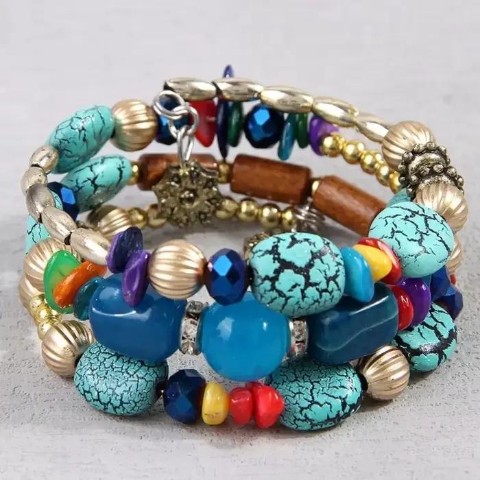Bracelets multicouches en pierre de résine