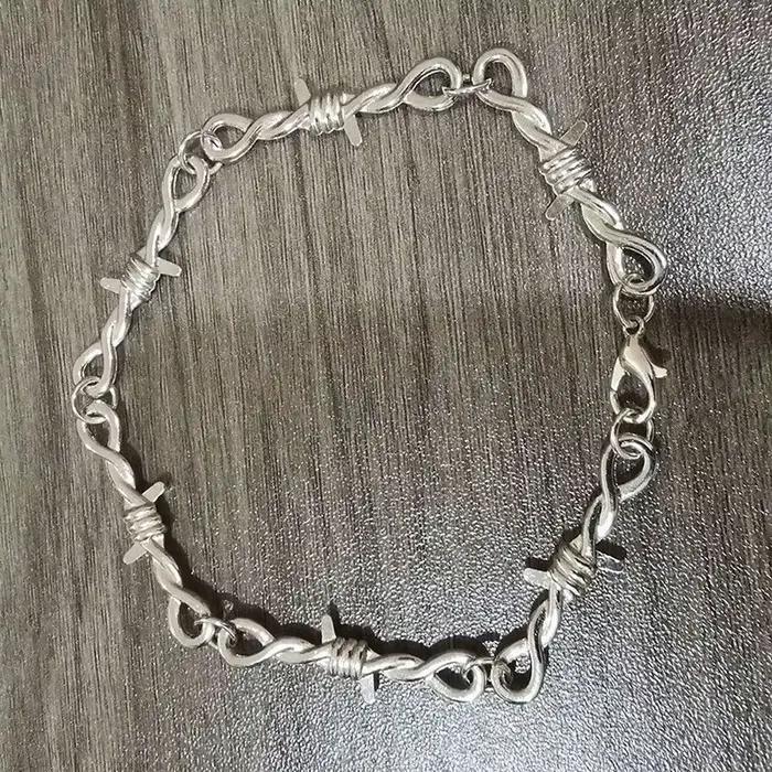 Hip-hop gothique Punk petit fil ronces fer unisexe tour de cou Bracelet femmes Style fil de fer barb