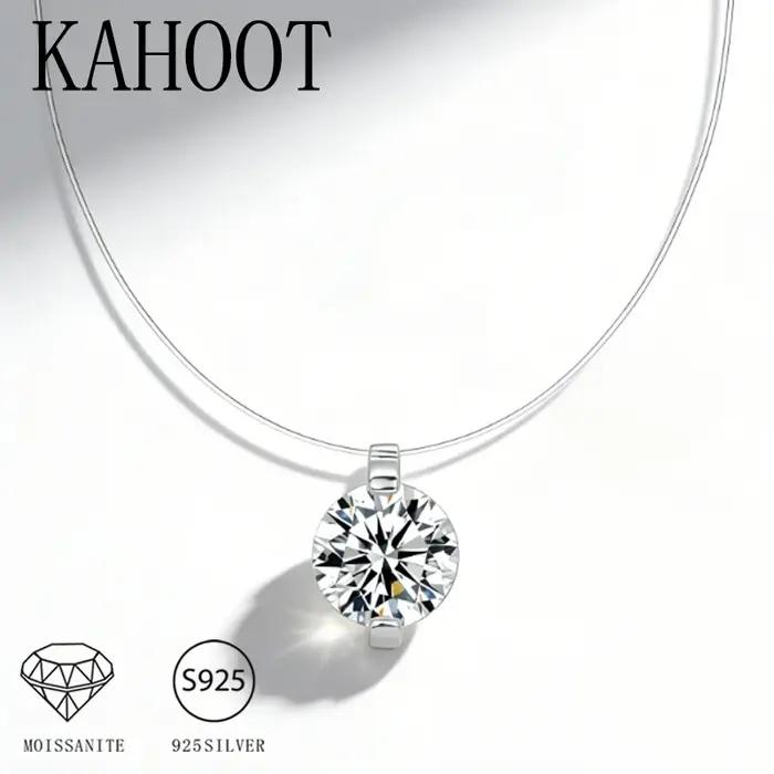 Collier de pêcheur unisexe simple et classique en argent sterling 925 et moissanite de 0