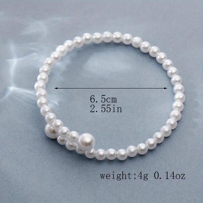 1 paire de Bracelets élégants en fausses perles pour femmes