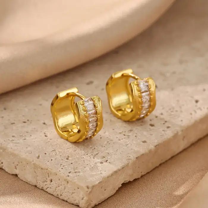 Boucles d'oreilles Huggie vintage françaises pour femmes