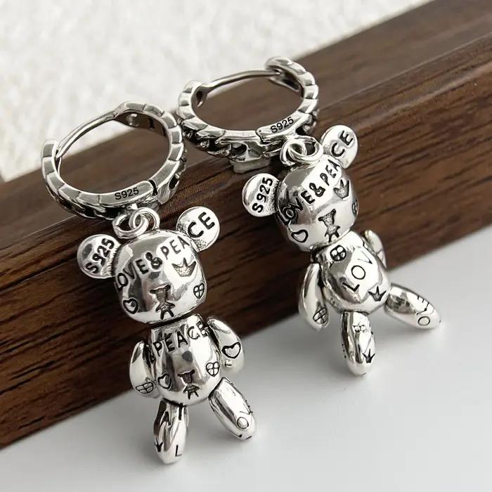 Boucles d'oreilles Vintage en argent Sterling 925 pour femmes
