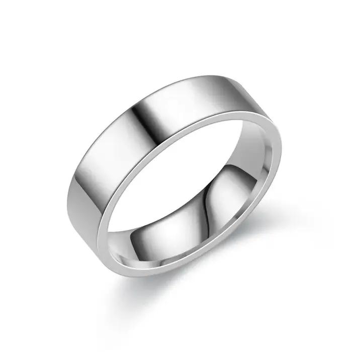 Bague personnalisée en acier inoxydable avec nom et Date gravée