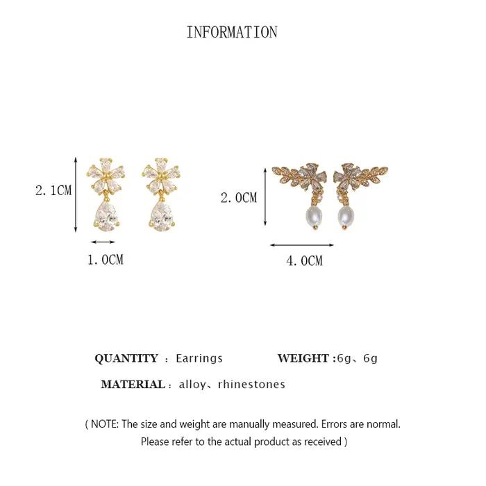 Boucles d'oreilles clous en zircon de luxe léger pour femme