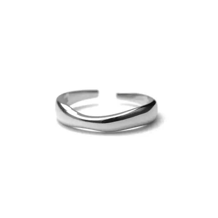 1/3 pièces Double rangée empilable ouvert redimensionnable vague en acier inoxydable anneau plaqué or argent minimaliste anneaux irréguliers bijoux