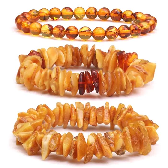 Bracelet en ambre naturel pour femme