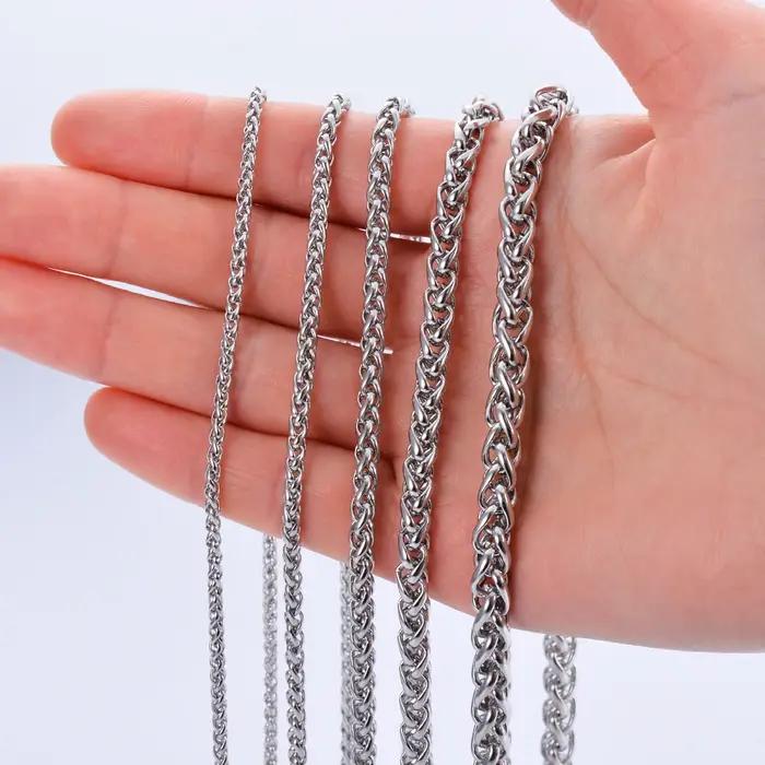 1 pièce largeur 2.5mm/3mm/4mm/5mm/6mm collier de chaîne à maillons de quille pour hommes femmes