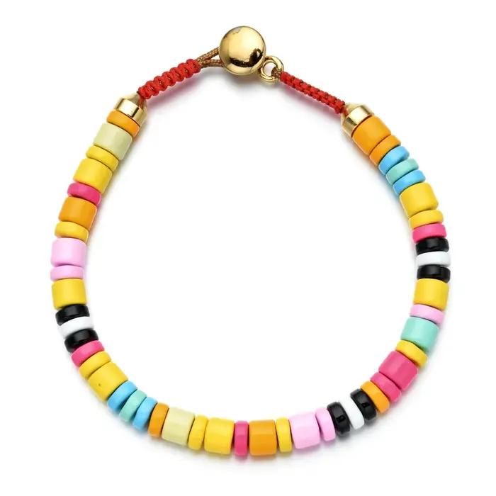 Bracelet arc-en-ciel de printemps Boho émaillé coloré ajustable pour femmes occasions spéciales cadeau unique style boho chic polyvalent