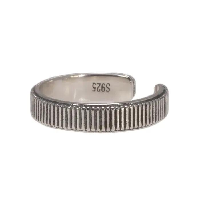 Bague d'extrémité réglable en argent regardé 925 pour femme