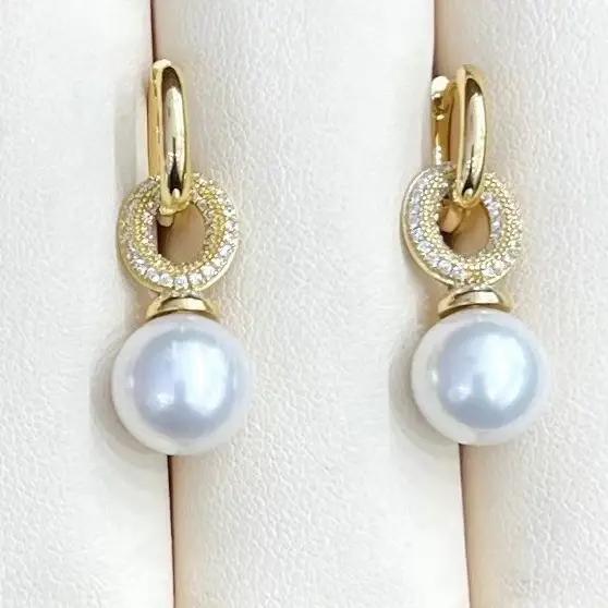 MeiBaPJ-Boucles d'oreilles pendantes en argent regardé 925 pour femme