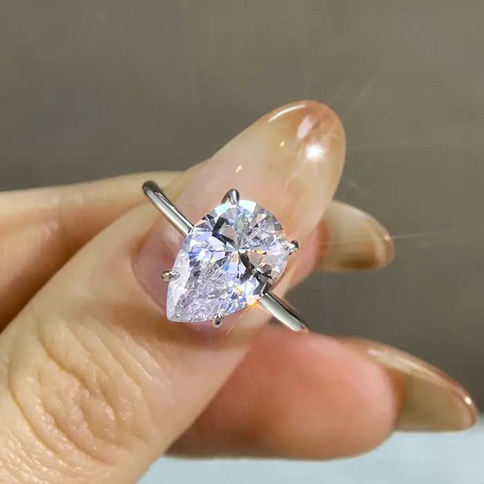Bague en argent Sterling 925 en Zircon pour femmes