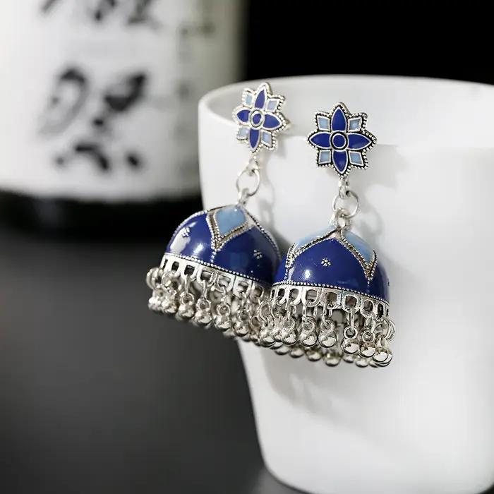 Boucles d'oreilles cloche en émail pour femmes