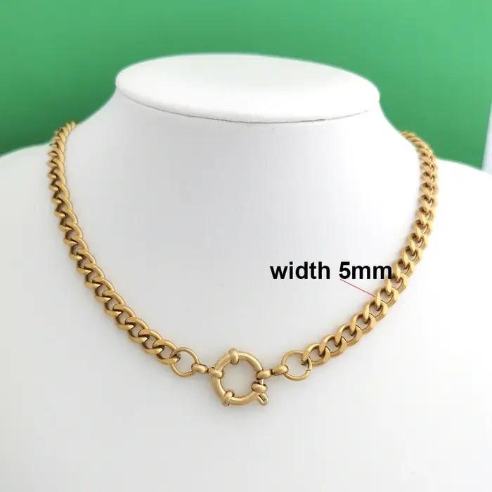 Collier ras du cou unisexe en acier inoxydable avec fermoir marin