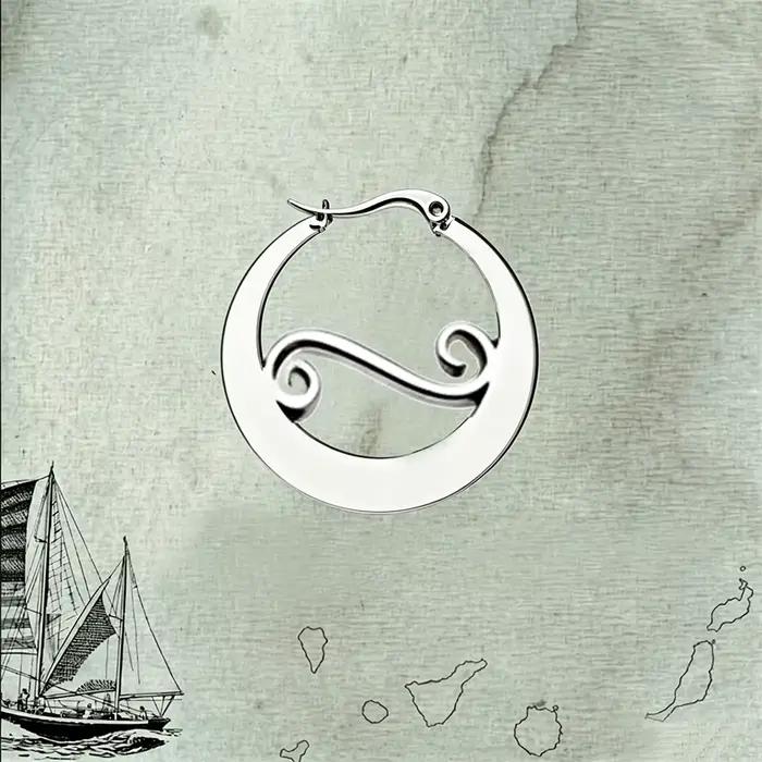1 paire de boucles d'oreilles des îles canaries pour femmes et filles, bijoux canariens en acier inoxydable pour cadeaux