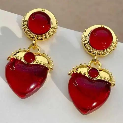 Boucles d'oreilles classiques bordeaux en strass goutte d'eau grandes tailles pour femmes occasions spéciales élégantes cadeau de gala