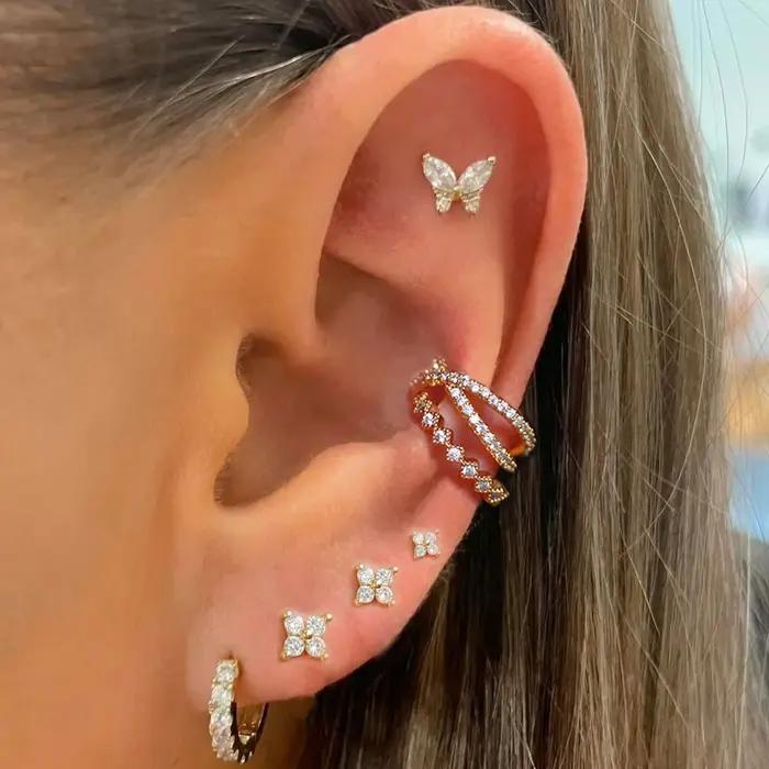 Helix Ear Fake Piercing Boucles d'oreilles pour femme