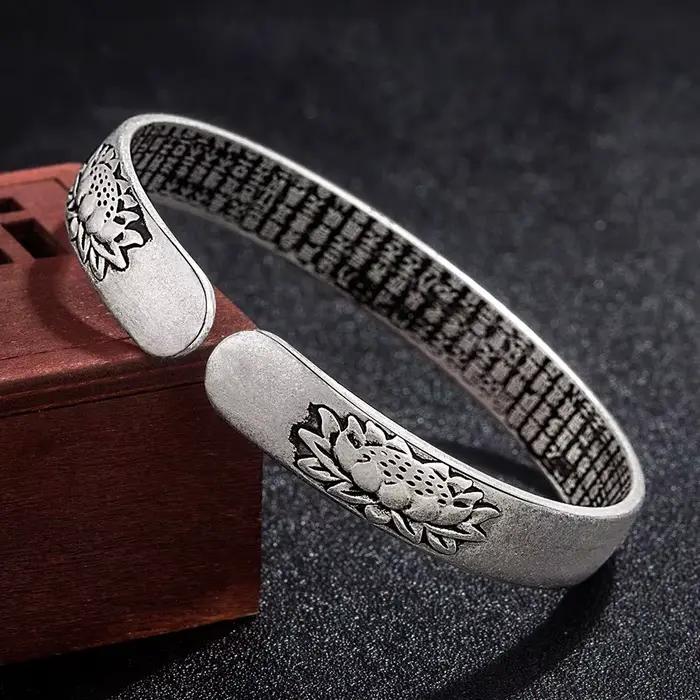 Bracelet jonc rond tendance en argent sterling 925