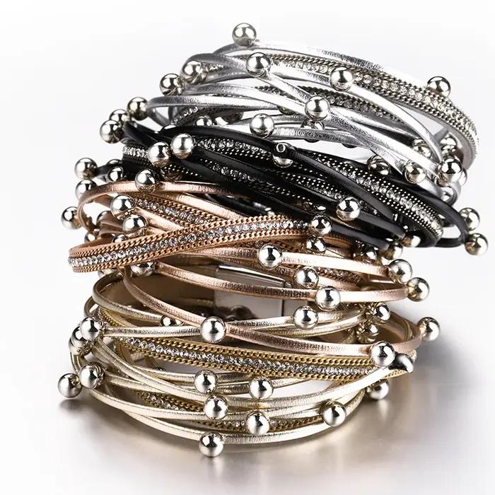 Amorcome-Bracelets à breloques multicouches pour femmes