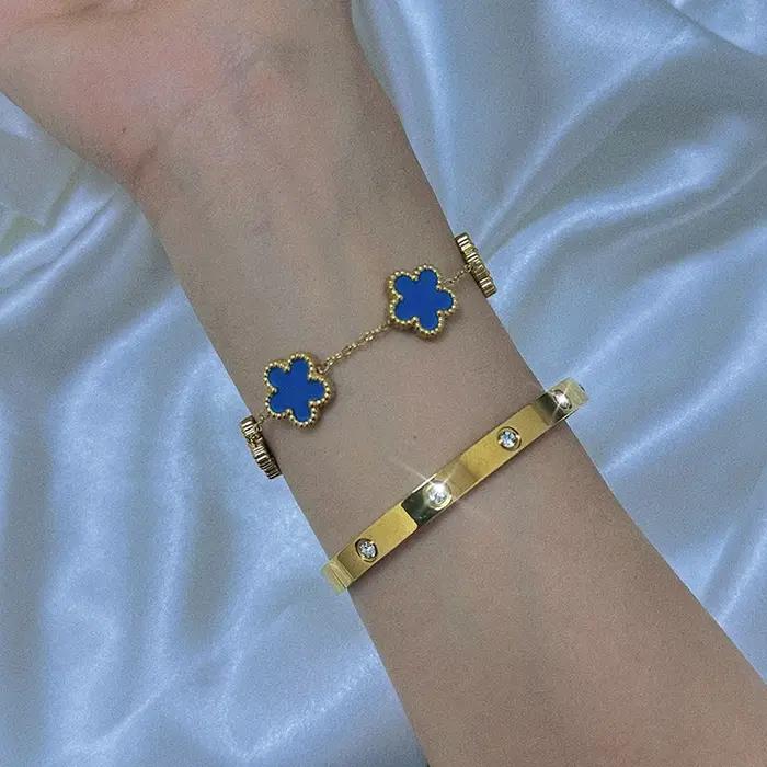 Bracelet empilable Trèfle d'amour pour femmes et adolescentes