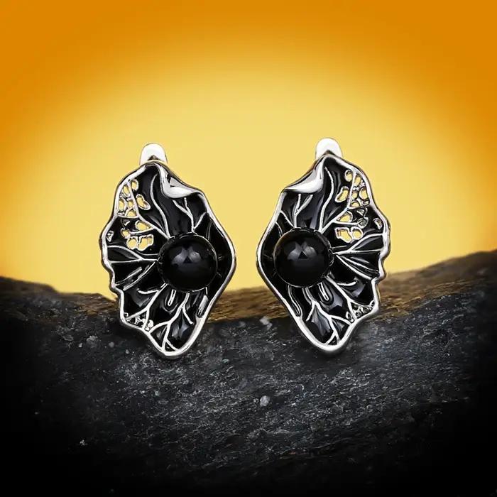 Nouvelles Boucles d'Oreilles Femme Perle Noire Creuse 2026
