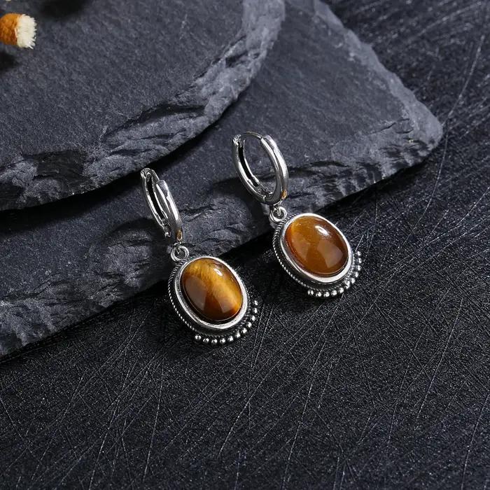 Boucles d'oreilles vintage en labradorite naturelle pour femmes, élégantes, rétro, pierre de lune, goutte d'eau, bijoux fins avec kyanite turquoise, nouvelles collections occasions spéciales
