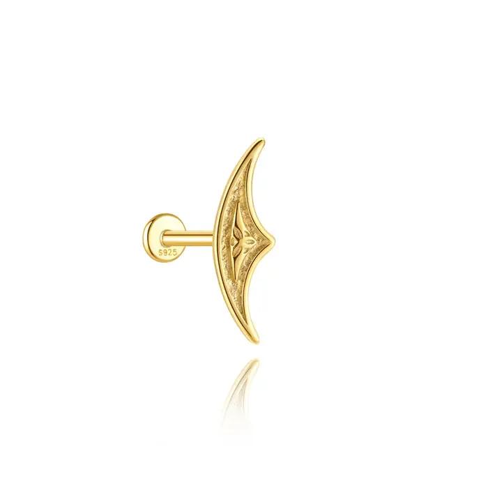 AIDE 925 argent Sterling 1 pièce brillant géométrique voilier caché Helix Piercing boucle d'oreille