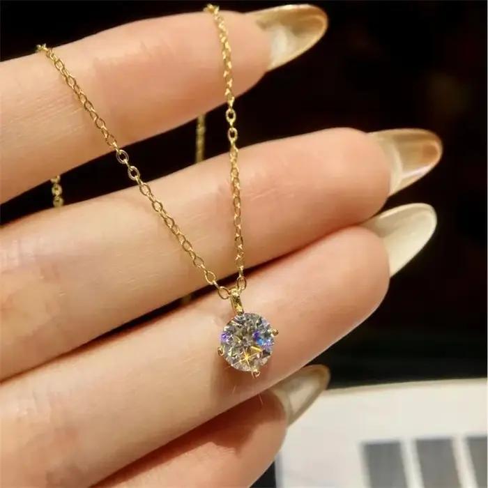 Collier en argent sterling 925 avec pendentif zirconium blanc romantique pour femmes occasions spéciales cadeau de luxe