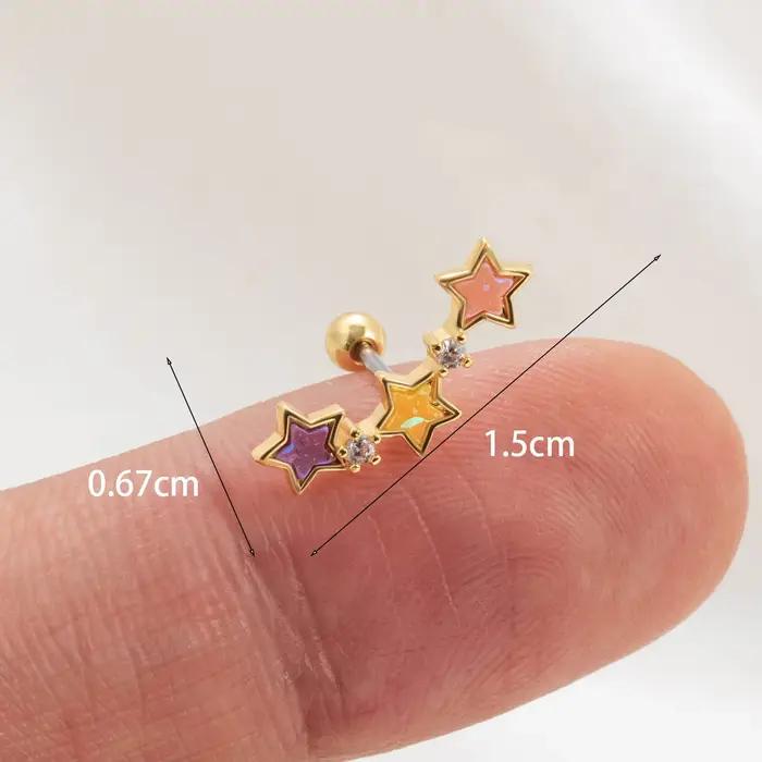 Boucles d'oreilles clous avec étoiles acryliques colorées bijoux de piercing hypoallergénique pour femmes occasions spéciales et quotidienne