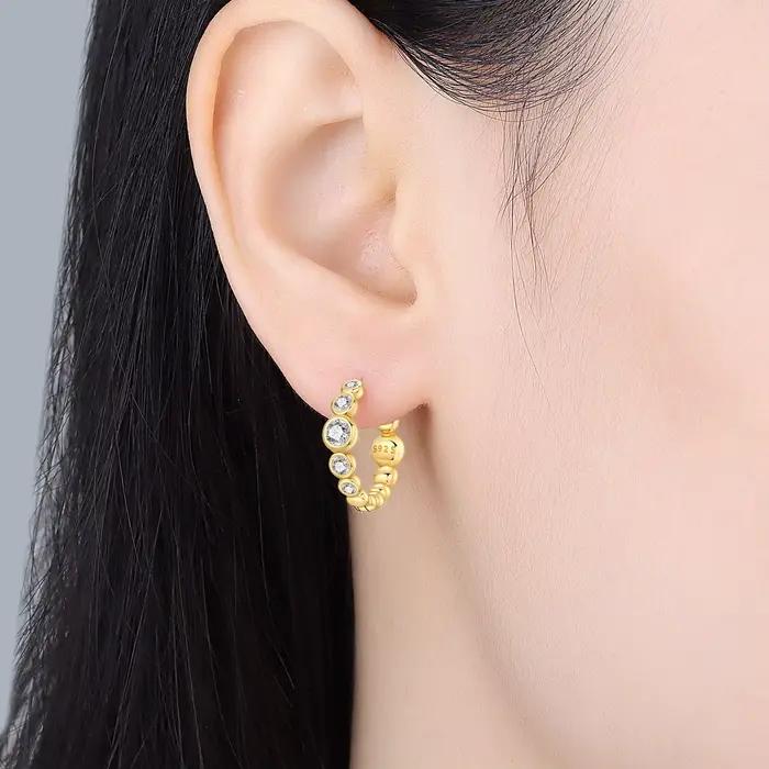 MISEFF – boucles d'oreilles en argent Sterling S925