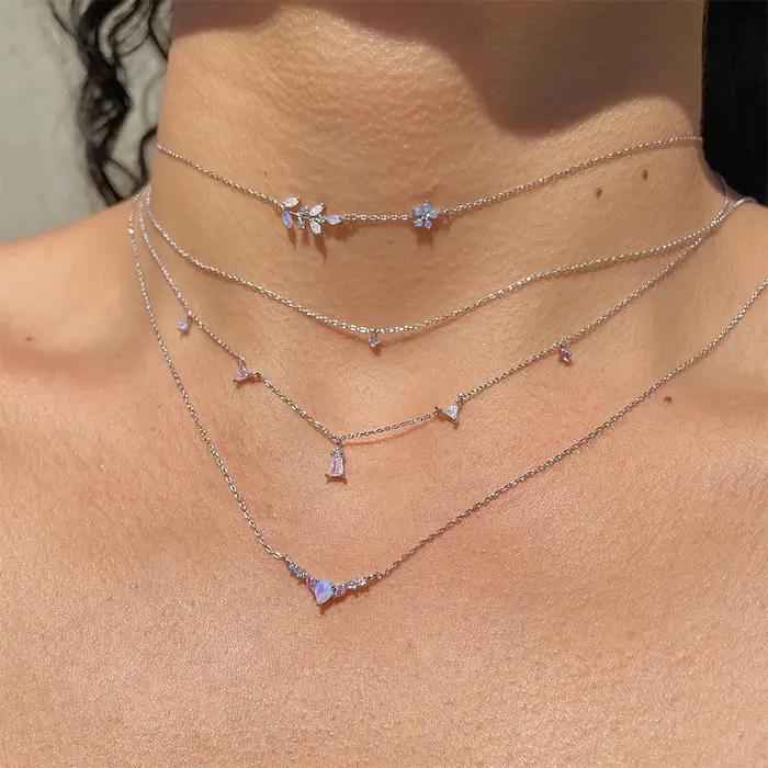 ROXI – collier en diamant violet en argent Sterling 925