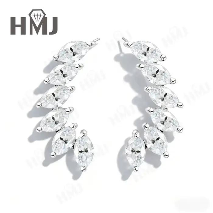Boucles d'oreilles Moissanite Marquise pour femmes