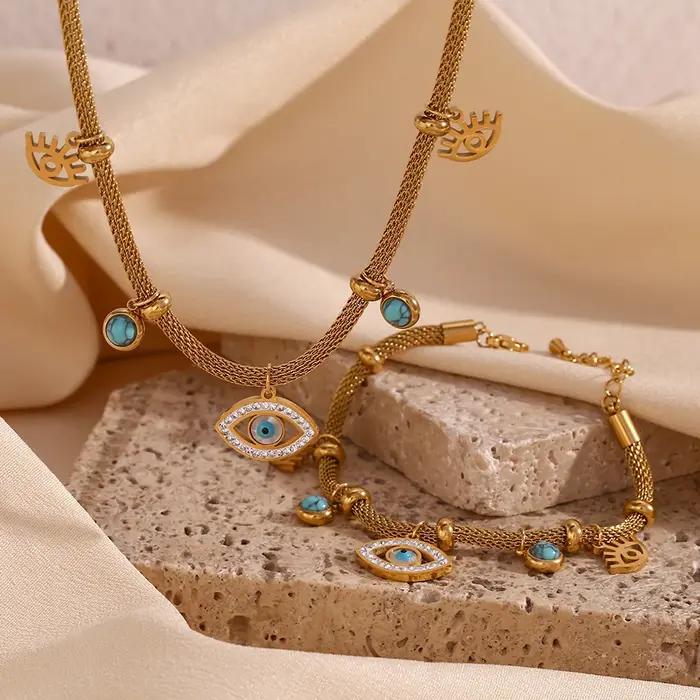 E.B.belle – collier en perles de Septum Turquoise pour femmes
